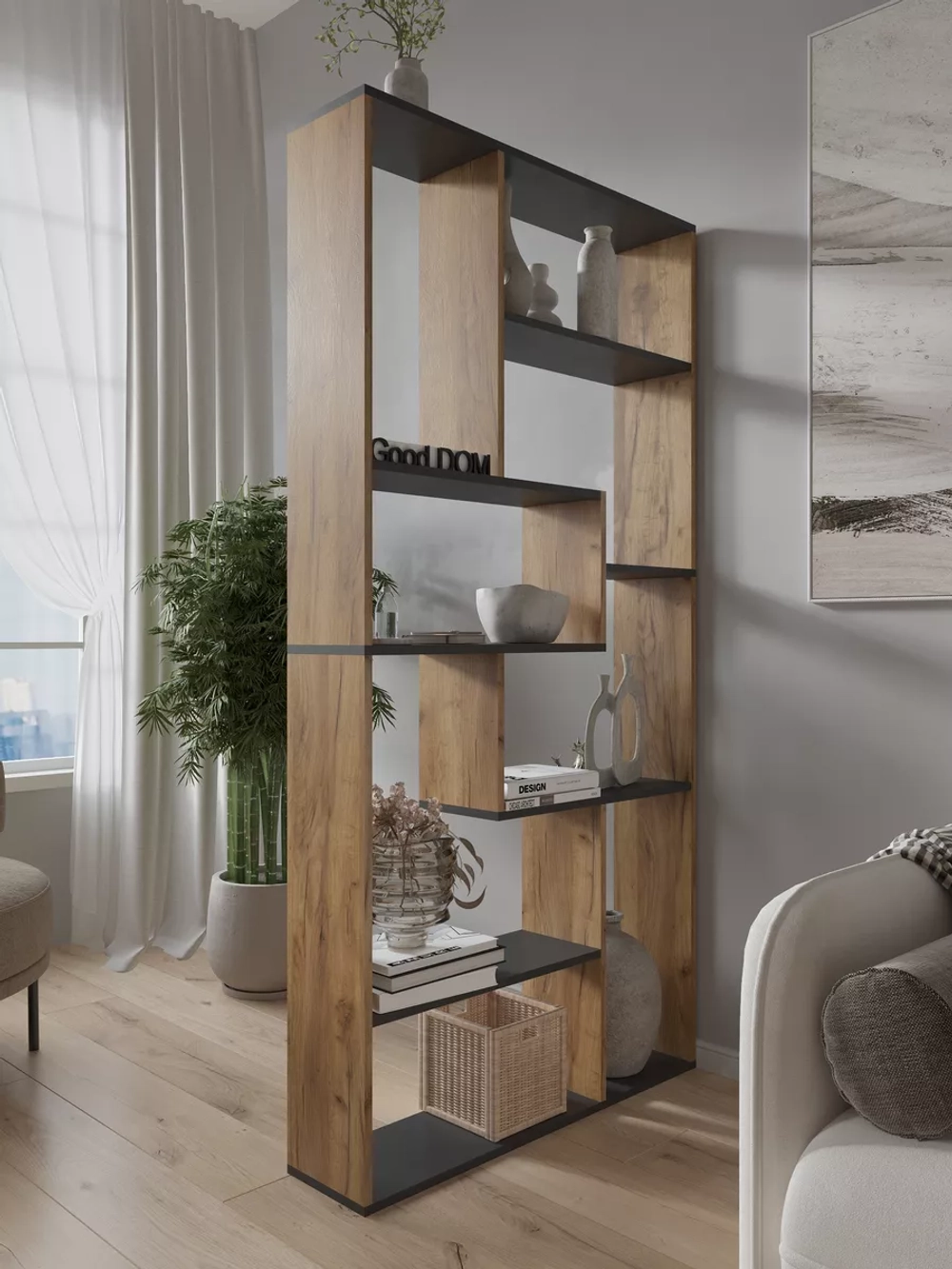 Стеллаж перегородка для зонирования