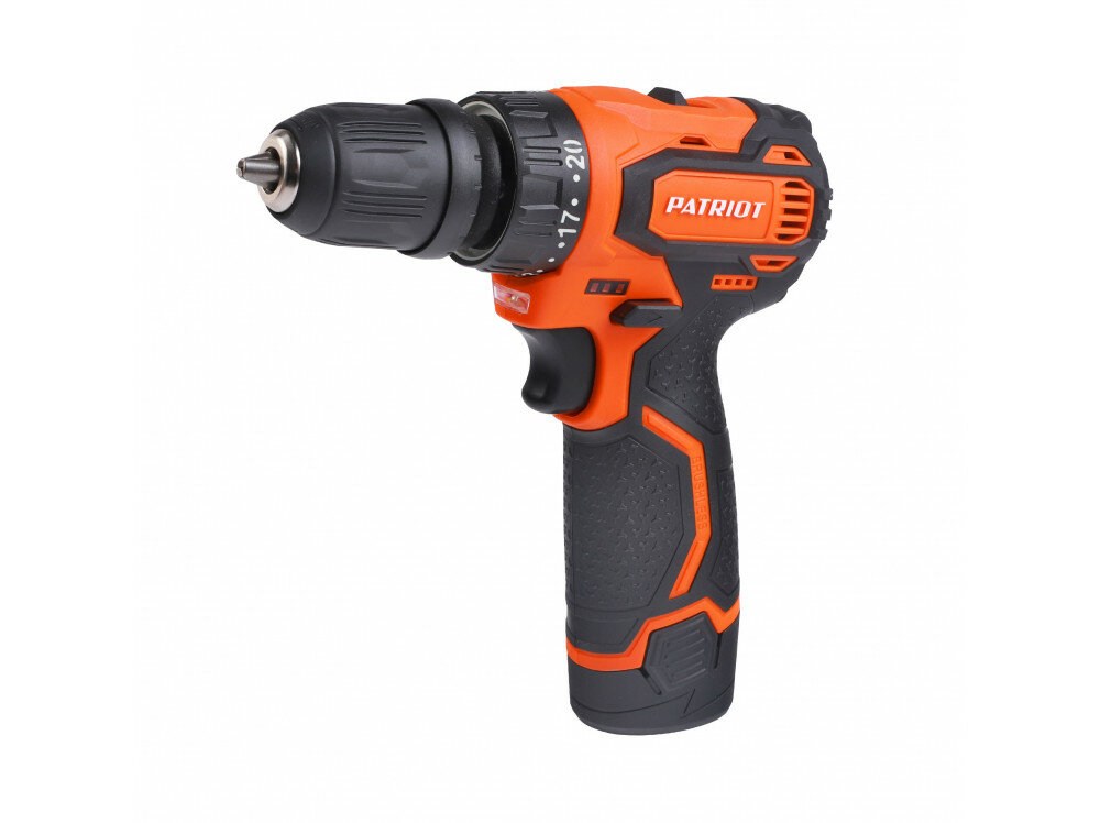Дрель-шуруповерт аккумуляторная PATRIOT BR 368Li 12В, 2,0 Ач, 45Нм,БЕСЩЕТОЧНЫЙ (180201368)