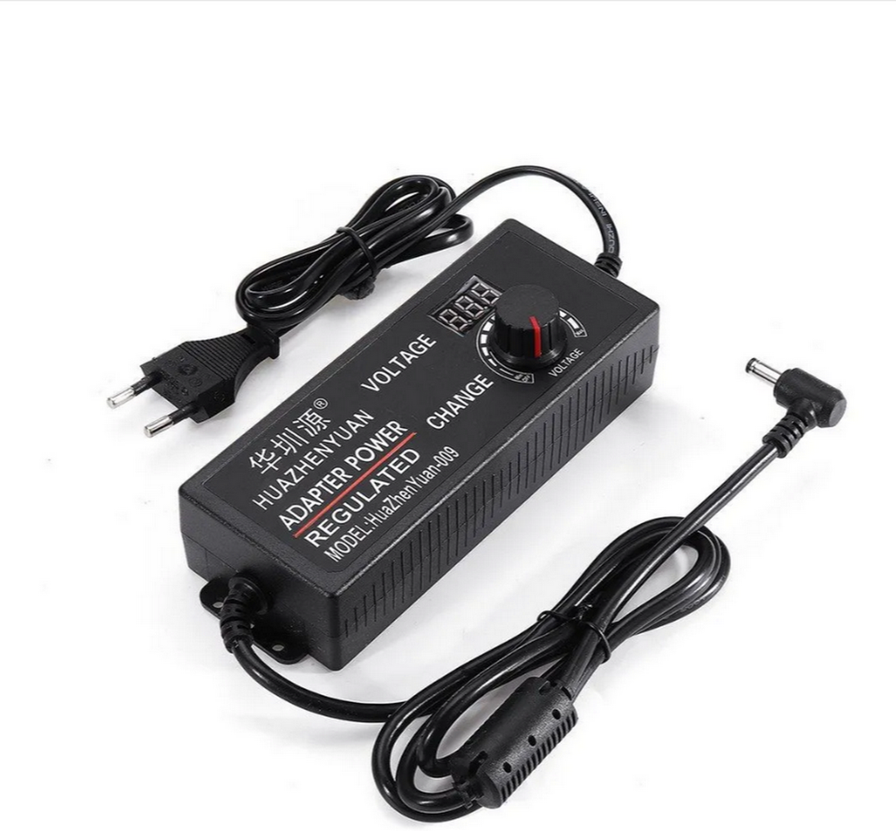 Адаптер регулируемый 9-36v/3A / 5.5мм,угловой HuaZhenYuan-009