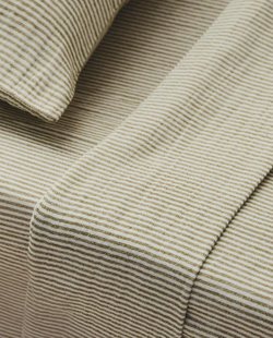 ZARA HOME ДЕТСКАЯ ПРОСТЫНЯ В ПОЛОСКУ, ЗЕЛЕНЫЙ