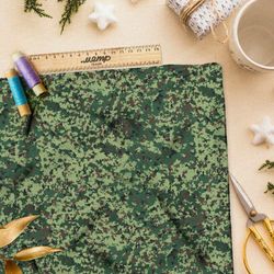 Ткань дюспо зелёный камуфляж в виде кустов