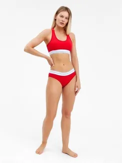 Комплект женский (топ/трусы), цвет красный МИКС, размер 44-46