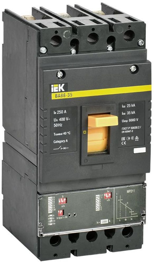 Выключатель автоматический 3п 250А 35кА ВА 88-35 электр. расцеп. MP 211 KARAT IEK SVA31-3-0250 Выключатель автоматический 3п 250А 35кА ВА 88-35 электр. расцеп. MP 211 KARAT IEK SVA31-3-0250