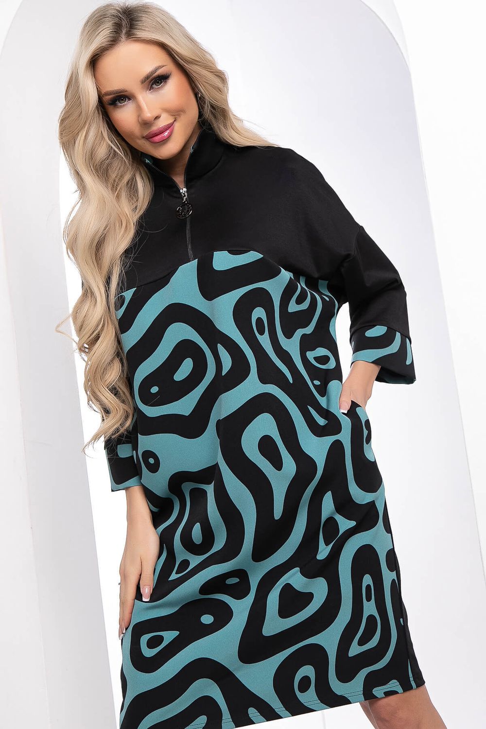 Платье "Эксклюзив" (бирюза/черное) П8328 LT Collection