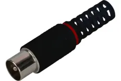 Штекер TV прямой папа пластик 26695