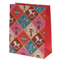 GAEM Пакет подарочный L (бумага 210г/м2, блок 12шт), L30 W12 H40 см, 4в.