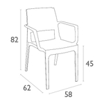 Кресло пластиковое плетеное Siesta Contract Capri, коричневый