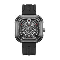 FAIRWHALE Orca Collection Men"s Watch Quartz Movement Silicone Strap Watch Men"s Watches Black Dial