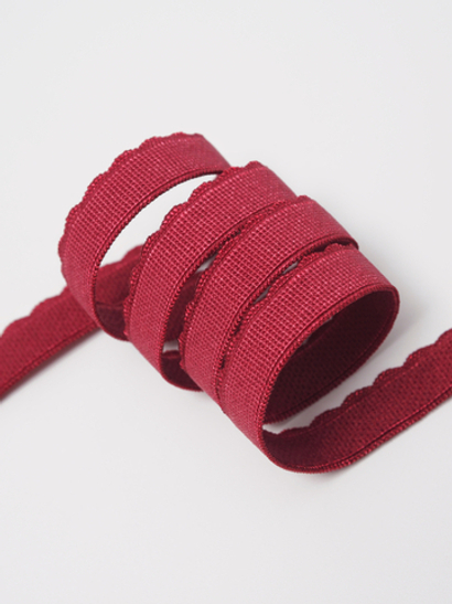 Резинка отделочная бордовая 1934 TPG ажурная ширина 11 мм с учетом фестона