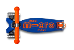 Самокат Maxi Micro Deluxe LED складной, синий/оранжевый неон