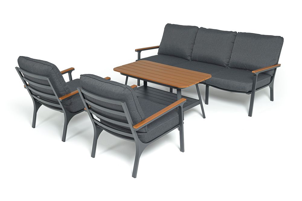 "Крокус" лаунж-зона 5-местная из алюминия, цвет темно-серый