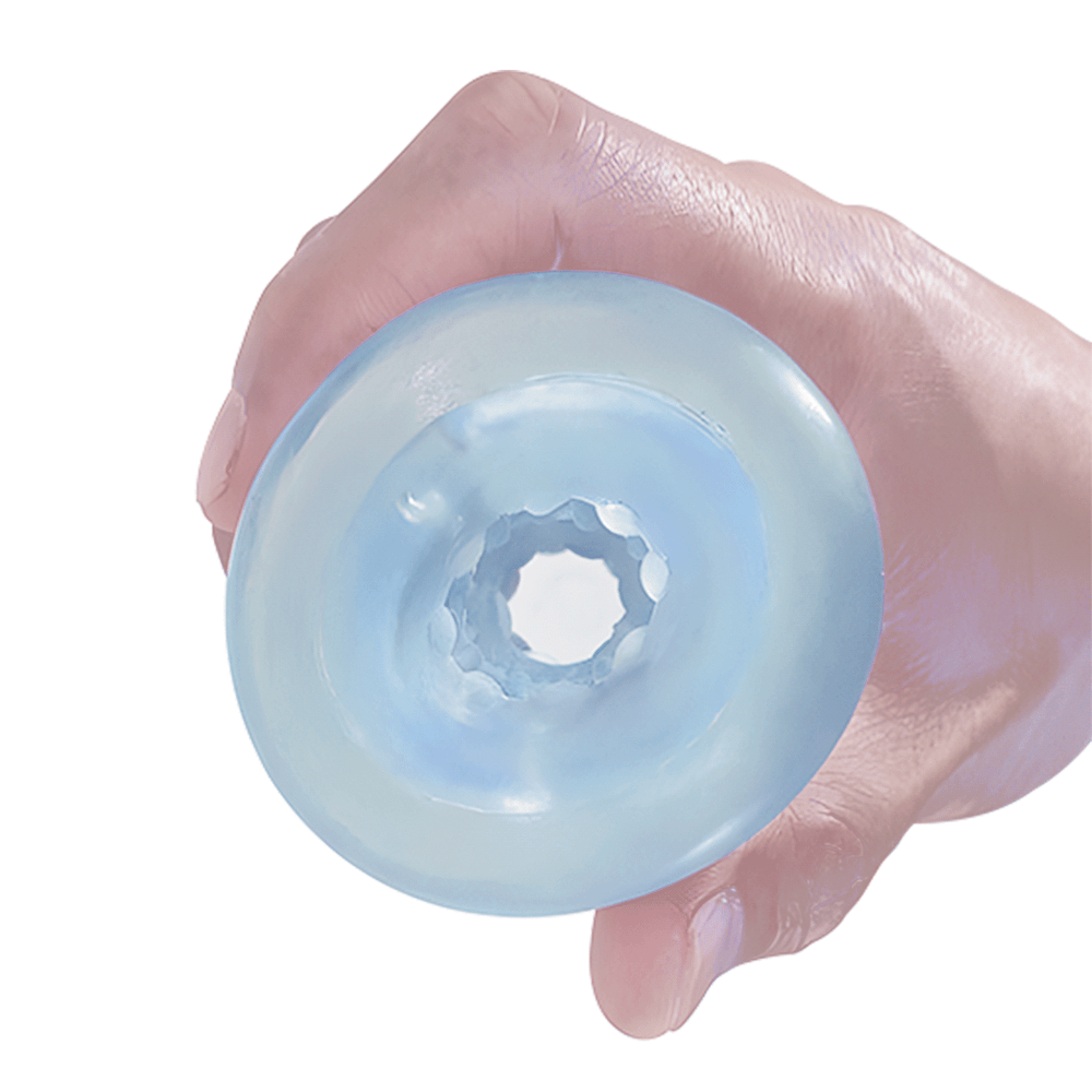 Прозрачный эластичный мастурбатор с голубым шариком Pretty Love BM-009229N