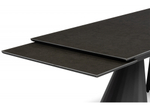Керамический стол Woodville Шелтон 180(260)x90 massa ink gray, черный