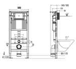 Инсталляция для унитазов WONZON & WOGHAND с механической системой смыва (WW-TI739A)