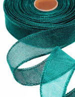 Лента Льняная 4см х 28м с проволокой (Бирюзовый)