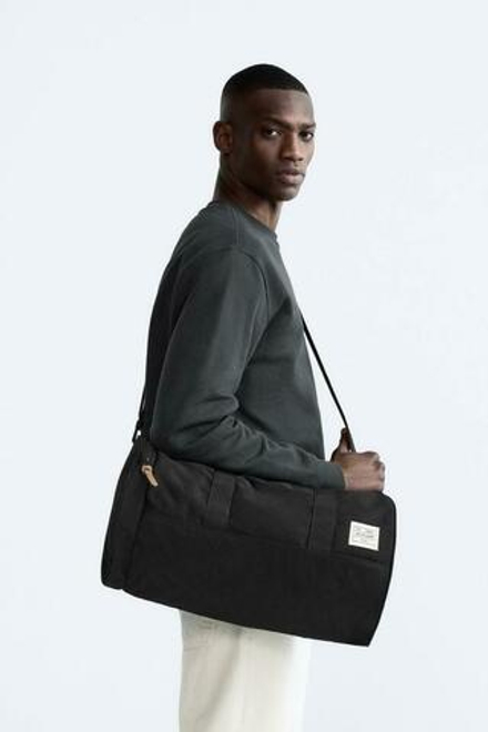 ZARA НЕЙЛОНОВАЯ СУМКА, ЧЕРНЫЙ