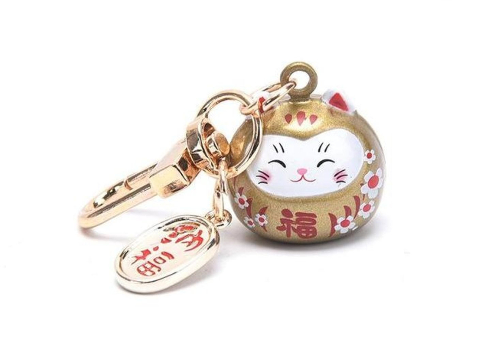 Талисман-Брелок золотой котик Манеки Неко символ удачи БФ-028