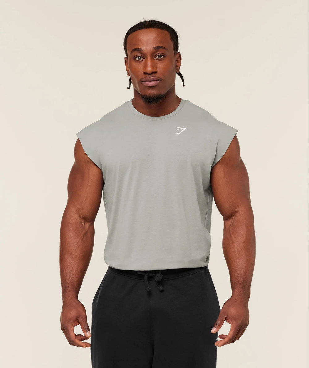 Майка GYMSHARK Critical Cut Off Tank Grey