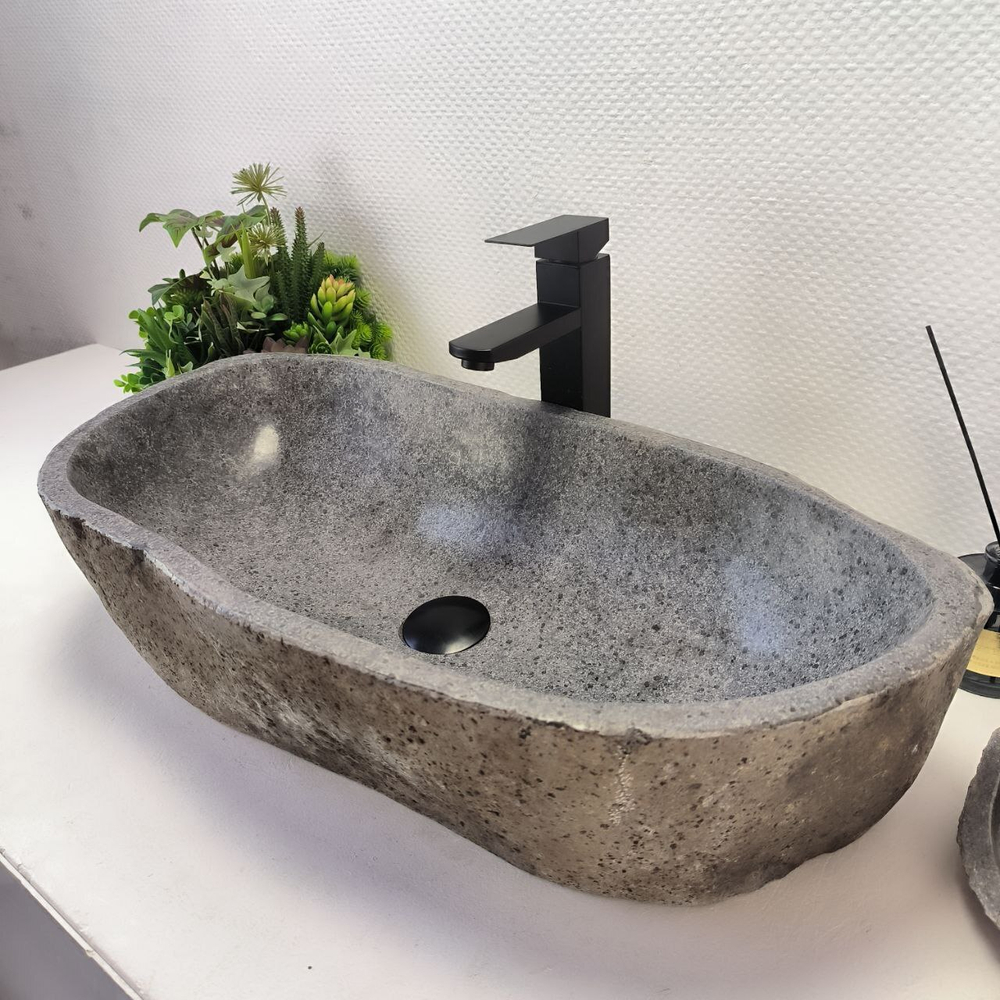 Раковина из речного камня RS63505 (70*35*15) 0124