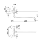 Смеситель для ванны и раковины 1/2 кер Milardo DUPSB02M10 "Duplex"  ХРОМ