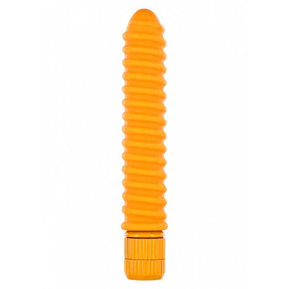 Анальный вибратор со спиралью Funky Ribbed Vibe (Цвет: оранжевый)