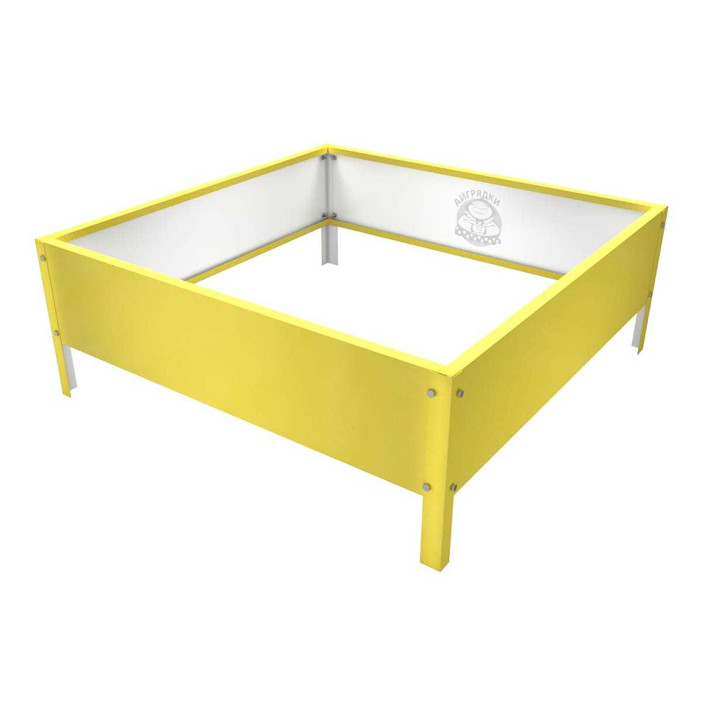 Клумба квадратная оцинкованная 1 ярус  RAL 1018 Цинково-жёлтый
