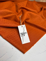 Костюмно-плательная однотонная жаккардовая шерсть с узором (COMME DES GARÇONS, 100%шерсть, Оранжевая охра, 142, 264 гр/м2)