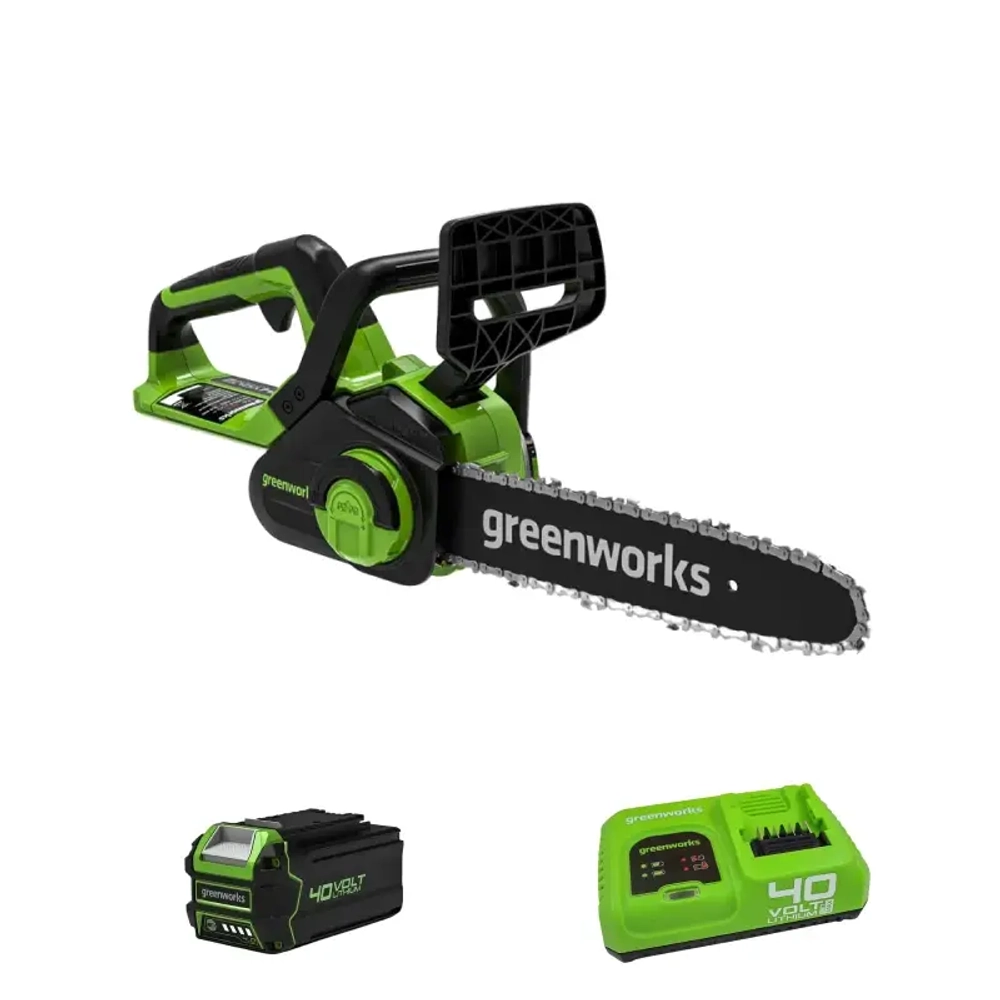 Аккумуляторная цепная пила Greenworks G40CS30IIK4 (1 x 4 Ач, Быстрое ЗУ) 2007807U4F