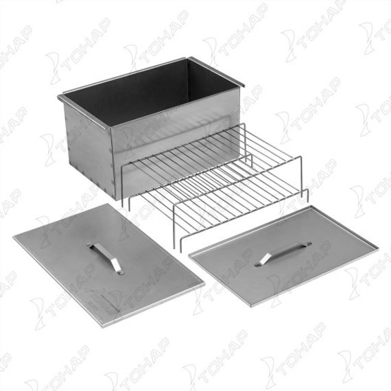 Коптильня двухъярусная Тонар с поддоном для сбора жира 450х280х240 (сталь 1,5 мм) (К-001)