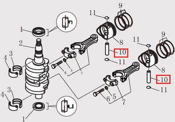 10. Коленвал и поршни