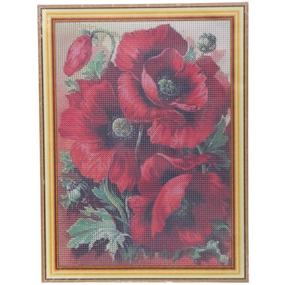 Алмазная мозаика на подрамнике с полным заполнением «МИР ЯРКИХ КРАСОК», маки, 30*40см