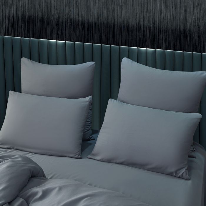 Комплект постельного белья на резинке Однотонный Сатин на резинке «Холодный шик»