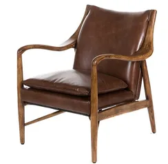 Кресло Finn Juhl Model 45 RS217, коричневая кожа