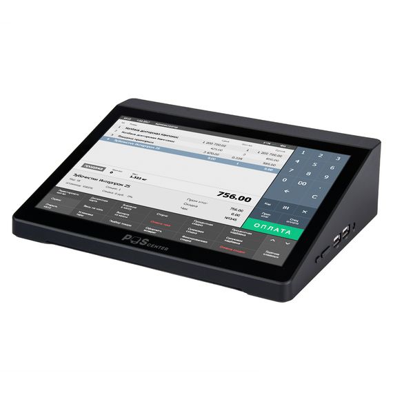 Компактный сенсорный POS-терминал POScenter Prime (10.1&quot; емкостной, Intel Apollo Lake J3355, 2.0 GHz; RAM4Gb; eMMC64; аккумулятор Li-Ion 2 400mAh, Wi-Fi; BT; 2*USB 2.0; 2*USB 3.0; 1*RS232; 1*HDMI;1* LAN, блок питания 12V2A, Vesa 75х75) без ОС