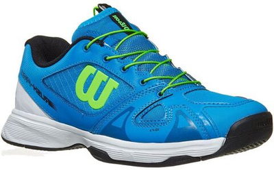детские Кроссовки теннисные Wilson Rush Pro Junior QL - brilliant blue/white/green gecko