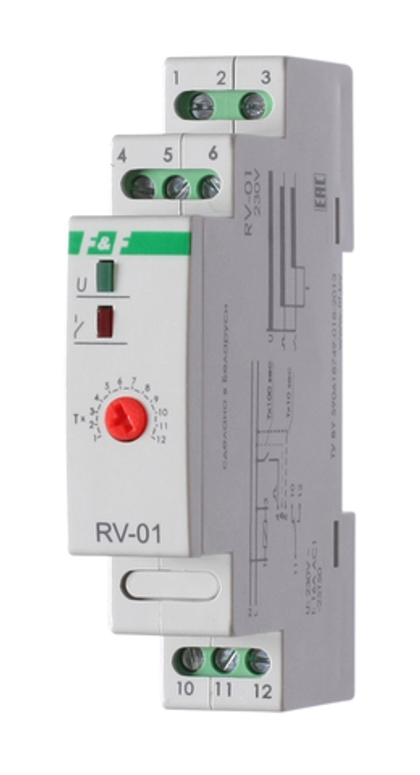 Реле времени RV-01 230В 16А задержка включ. 1..1200с 1перекл. IP20