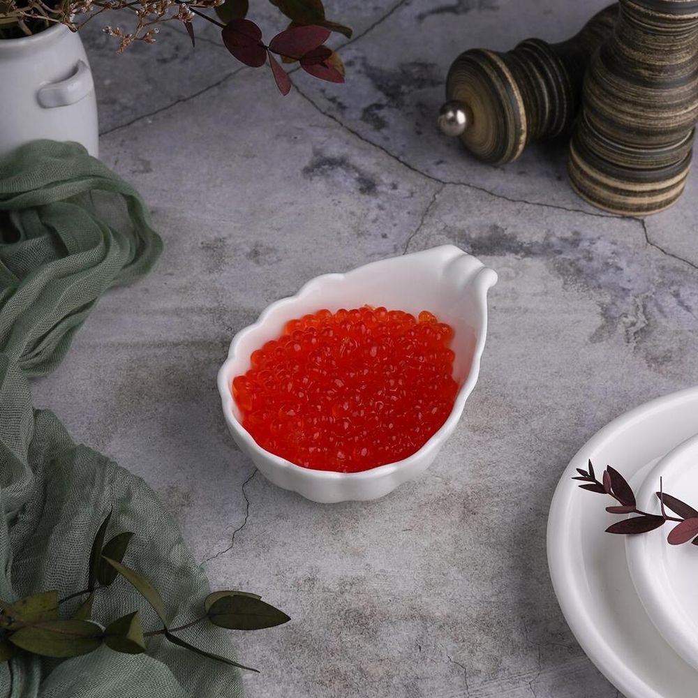 Соусник 80 мл 10,1*7,9 см h4,1 см "Ракушка" овальный белый фарфор Seashell White NEW P.L. [12]