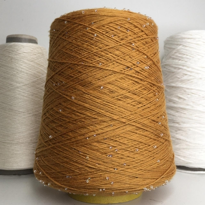 PERLINE merino - Luxury selection by Ri.Go; 100% меринос, бисер; 400м/100гр; цвет нити горчичный, бисер прозрачный голографический; S701 Есть мал. бобинка 149гр.