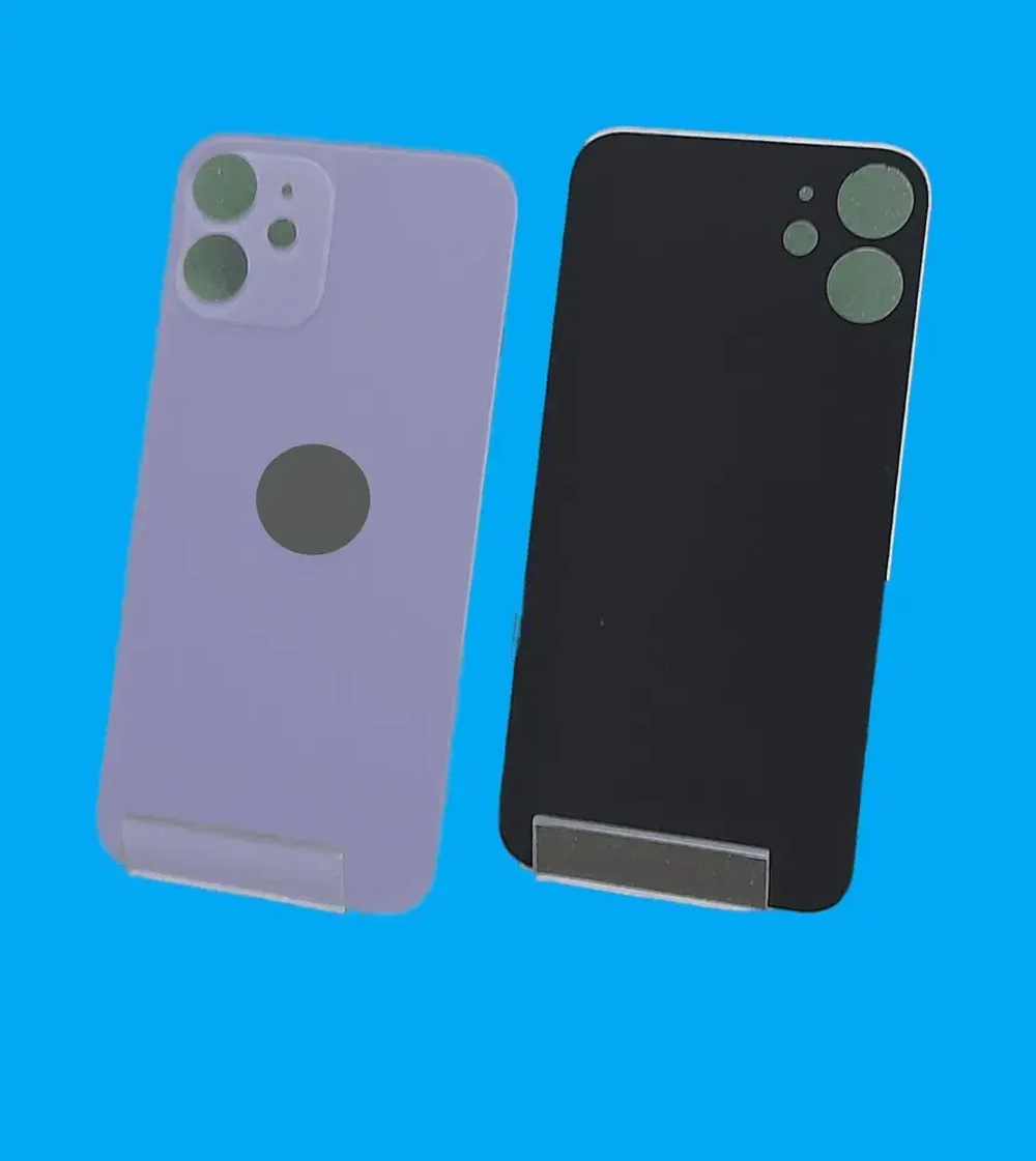 Задняя крышка для iPhone 12 mini Фиолетовый (стекло, широкий вырез под камеру, логотип)