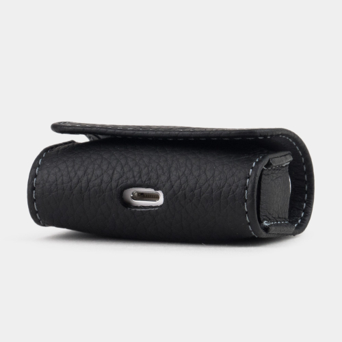 Чехол для наушников AirPods Pro 2,3 из кожи теленка, цвета черный