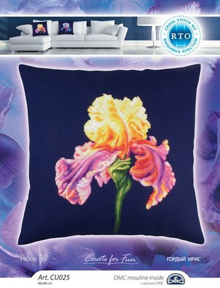 "Гордый ирис"-СU025  подушка