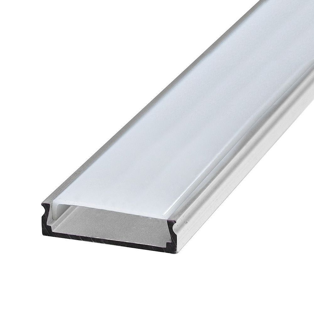2000*24*6мм Комплект Профиль широкий накладной для светодиодной ленты, цвет серебро, в комплекте 2 заглушки + экран + 4 крепежа