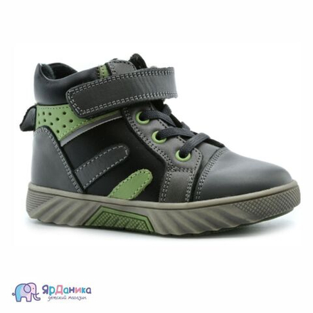 Демисезонные ботинки Орленок серо-зеленые 6615-3