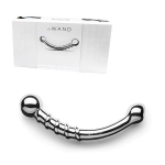 Серебристый изогнутый фаллоимитатор 17,8см со спиралью Le Wand Bow Silver LW-022