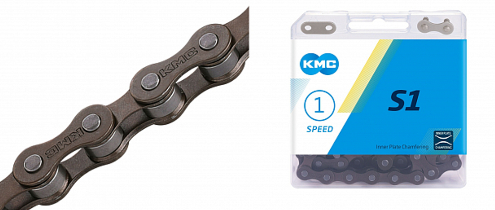Цепь 1/2"х1/8" 112 звеньев S1 KMC, в инд. упаковке