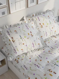 Декоративная наволочка с рюшами, оборками "Маргарита" 70х70 см, 1 шт, без молнии