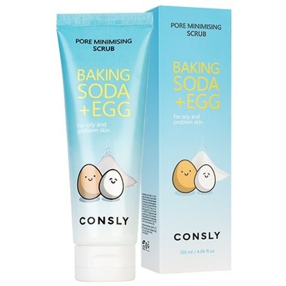 Скраб для лица с содой и яичным белком CONSLY Baking Soda Egg Pore Minimising Scrub