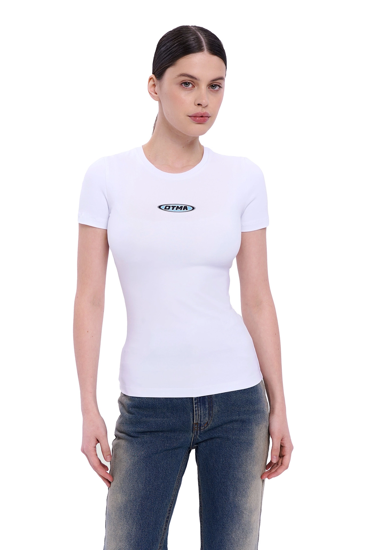 Футболка слим белая