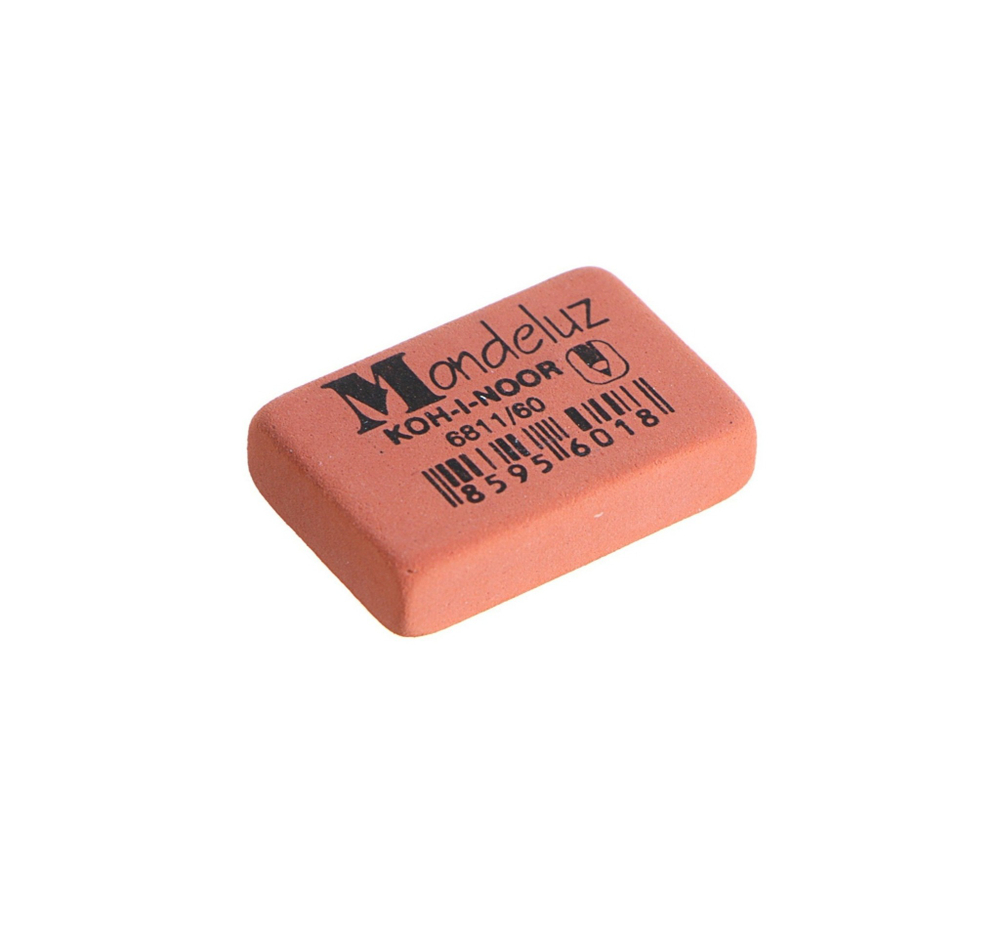 Ластик Koh-i-Noor Mondeluz 6811/60 каучук красный 31х21х8