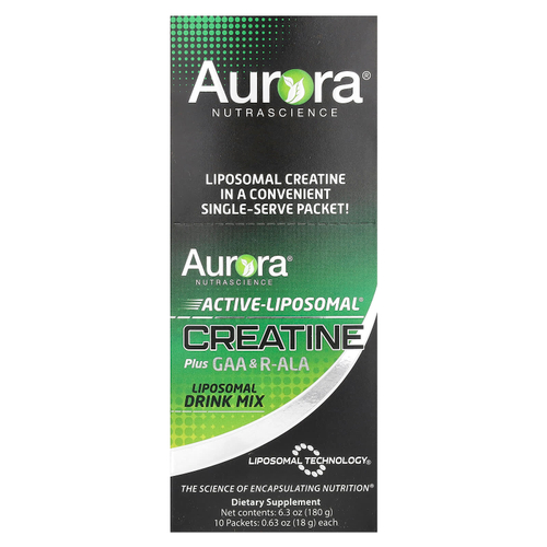 Aurora Nutrascience, Active-Liposomal® Creatine Plus GAA и R-ALA, 10 пакетиков по 18 г (0,63 унции)
